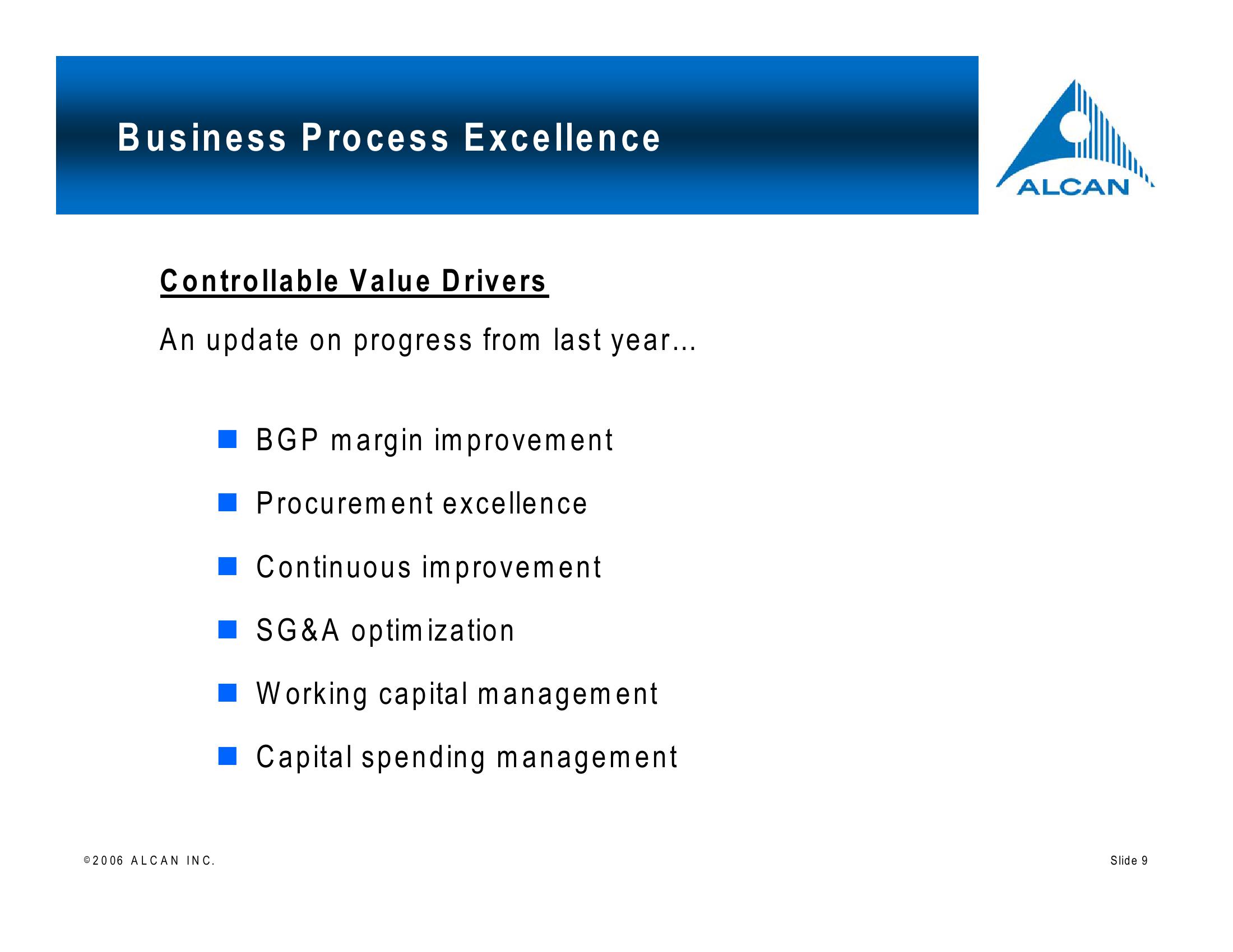 Alcan Investor Workshop slide image #9