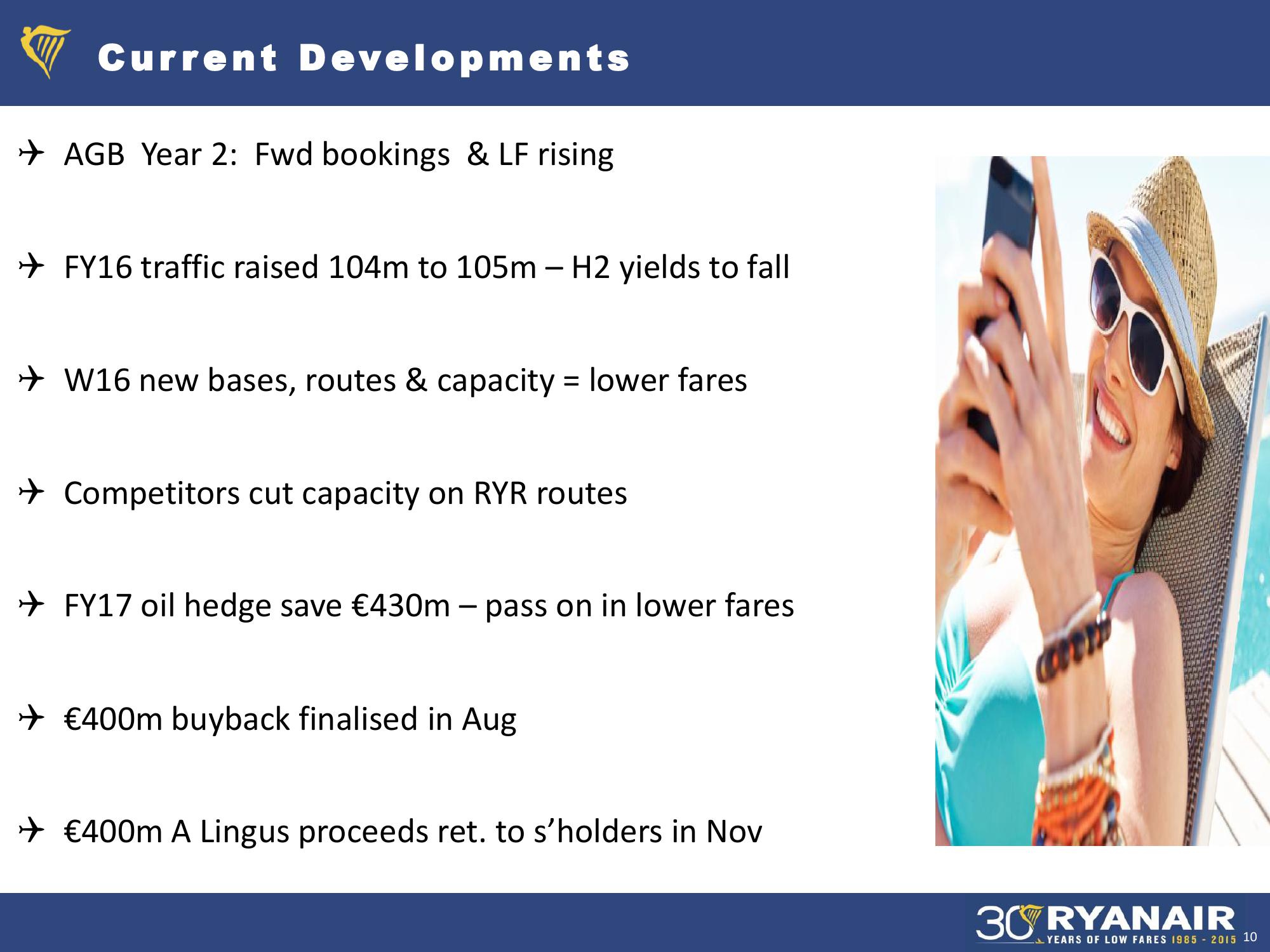 Ryanair H1 Results, Nov 2015 Company Presentation slide image #10