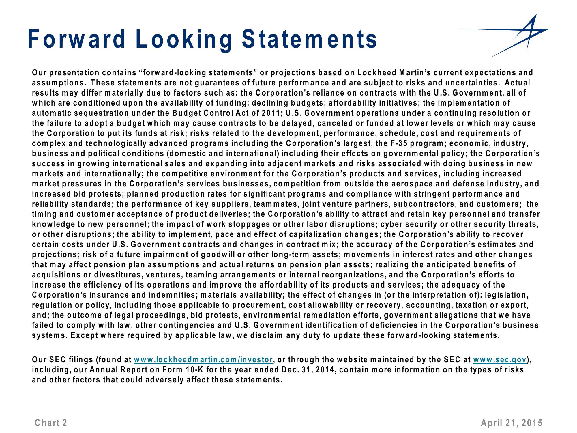 1st Quarter 2015 Financial Results Conference Call slide image #2