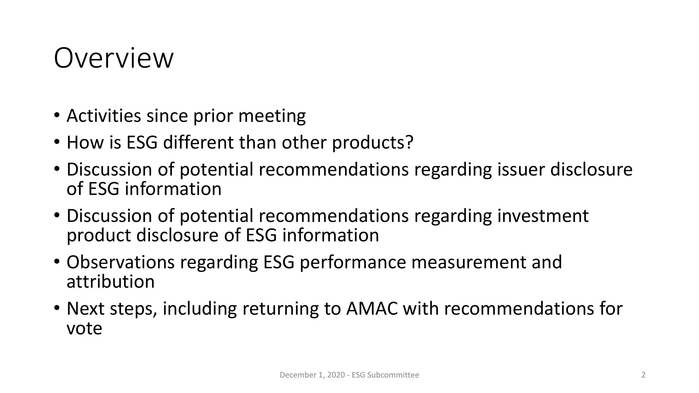 Potential Recommendations from the ESG Subcommittee slide image #2