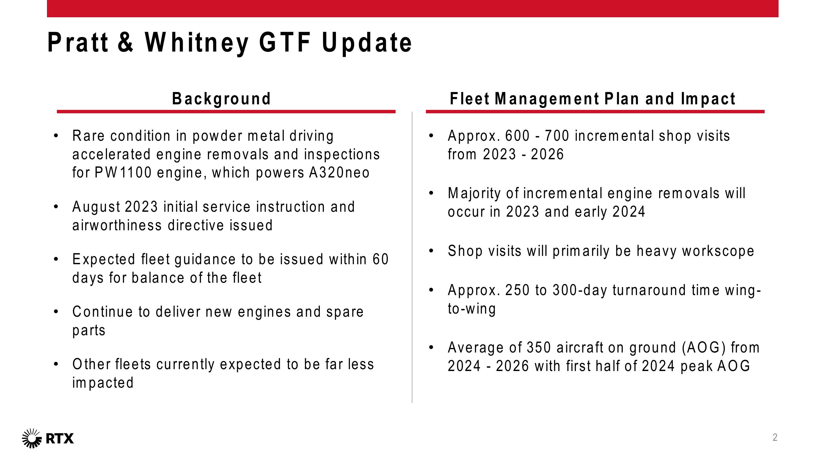 Pratt & Whitney GTF Fleet Update slide image #3