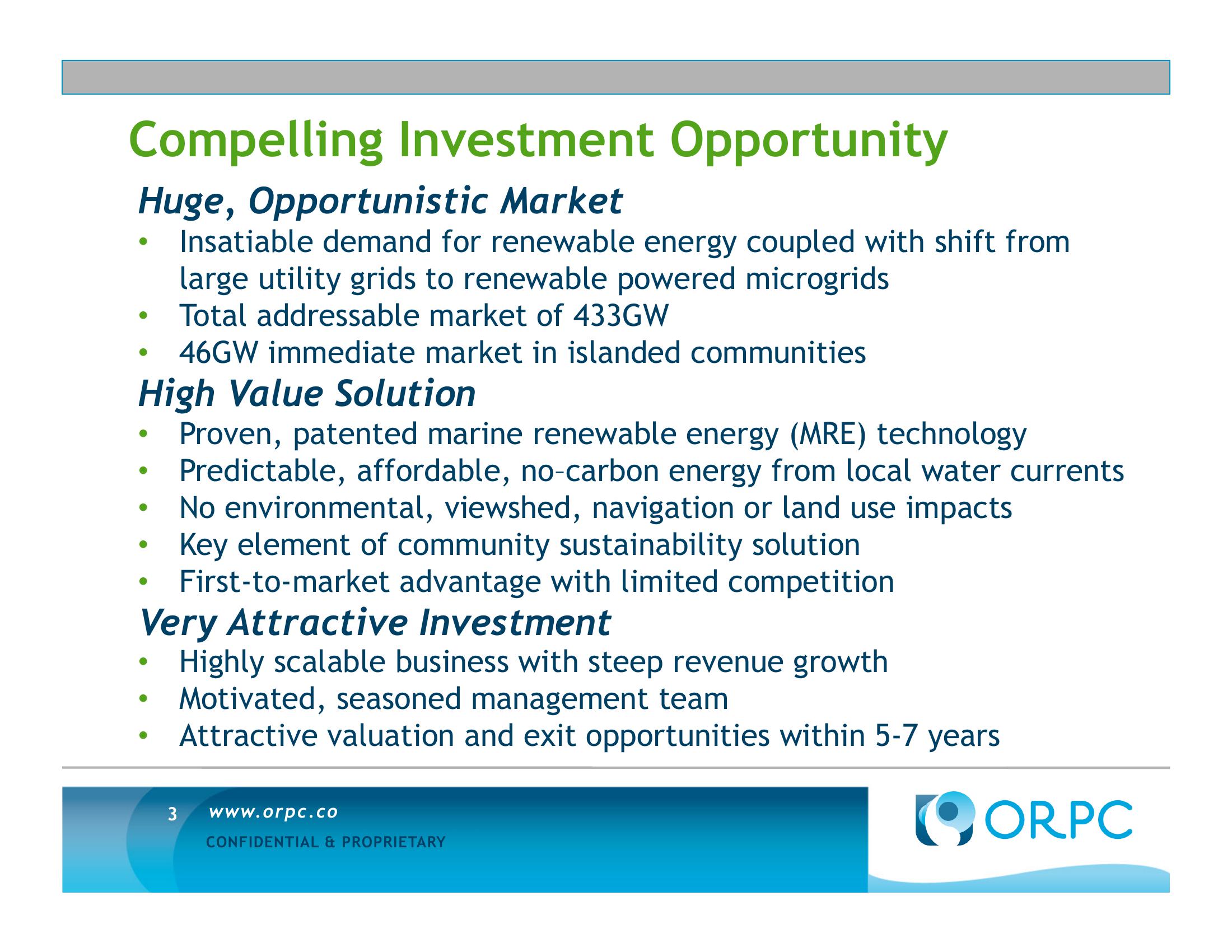 ORPC Investment Opportunity Summary slide image #3