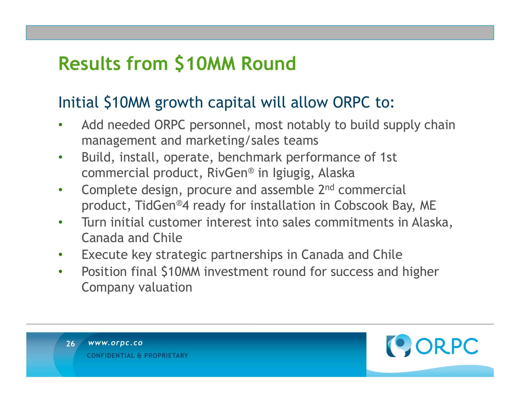 ORPC Investment Opportunity Summary slide image #26