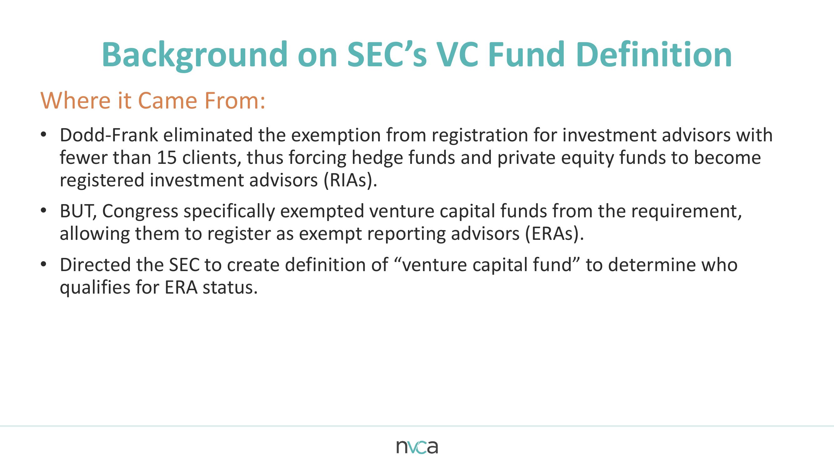 Modernizing the SEC’s Definition of Venture Capital Fund slide image #2